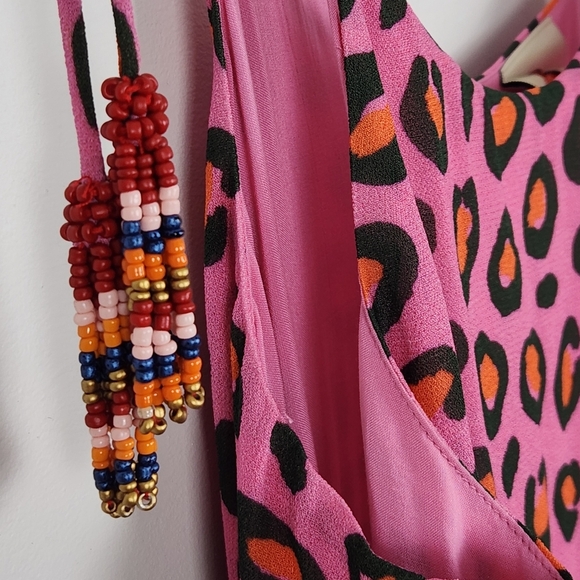 FARM Rio Boho Multicolor Tiered Beaded Shoulder Strap Maxi Dress Size S - Picture 5 of 11